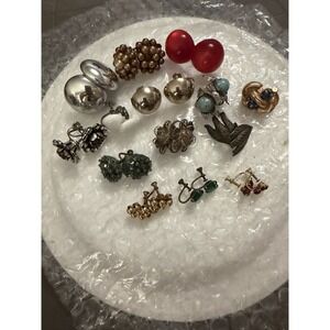 Vintage Screw Back Earrings Lot Of 14 Pairs
